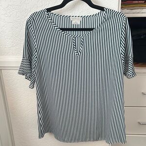 Van Heusen Blue and White Striped Top